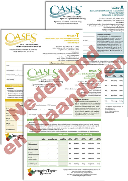 Stuttering Therapy Resources Overall Assessment of the Speaker's Experience of Stuttering OASES Dutch Nederland en Vlaanderen Composite Image