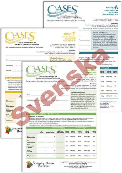 Stuttering Therapy Resources Overall Assessment of the Speaker's Experience of Stuttering OASES Swedish Svenska Composite Image