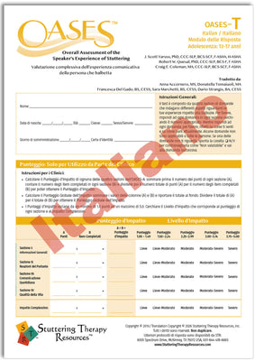 OASES Italian / Italiano (Print-Your-Own) – Stuttering Therapy Resources