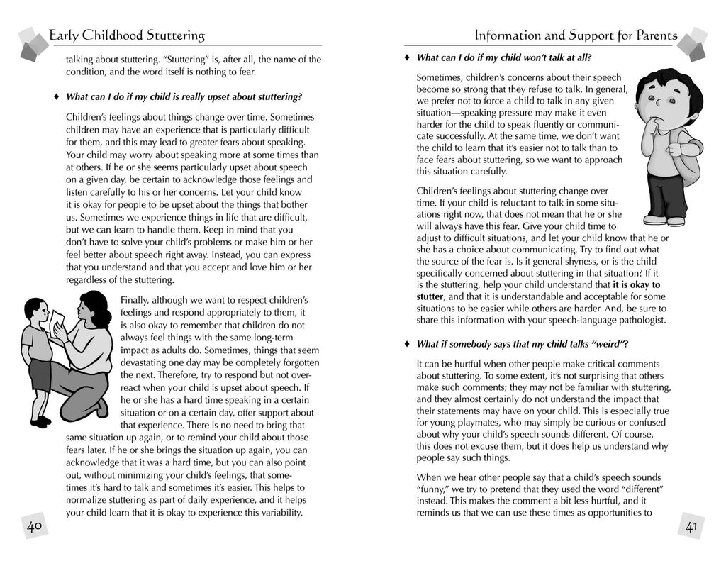 Stuttering Therapy Resources Early Childhood Information Support for Parents Sample Spread 2