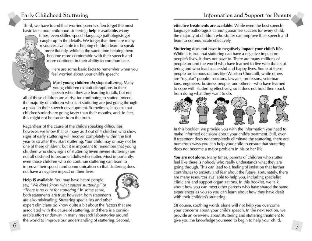 Stuttering Therapy Resources Early Childhood Information Support for Parents Sample Spread 1