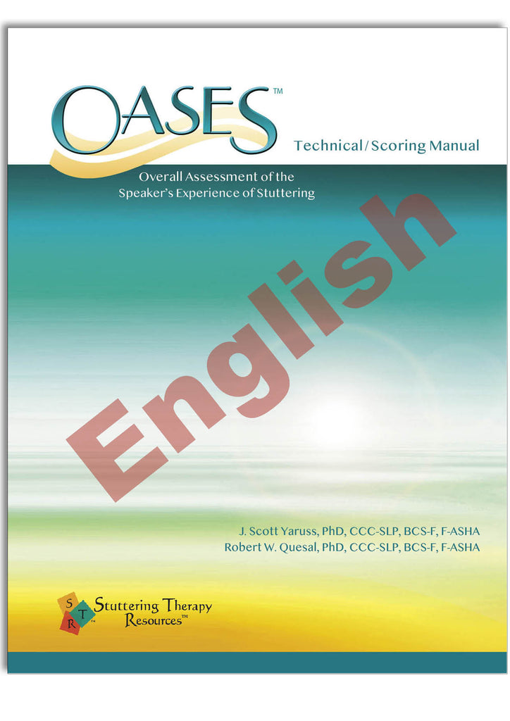 Stuttering Therapy Resources Overall Assessment of the Speaker's Experience of Stuttering OASES English Non-USA Print-Your-Own Technical/Scoring Manual Image