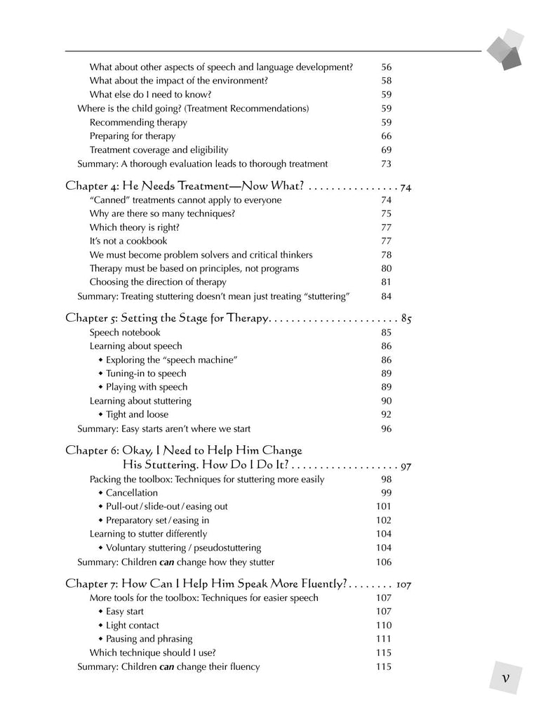 Stuttering Therapy Resources School-Age Practical Guide Table of Contents Page 2