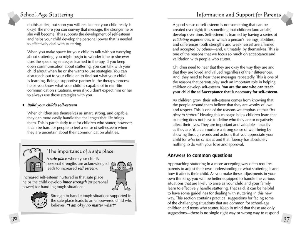 Stuttering Therapy Resources School-Age Parent Sample Spread 2